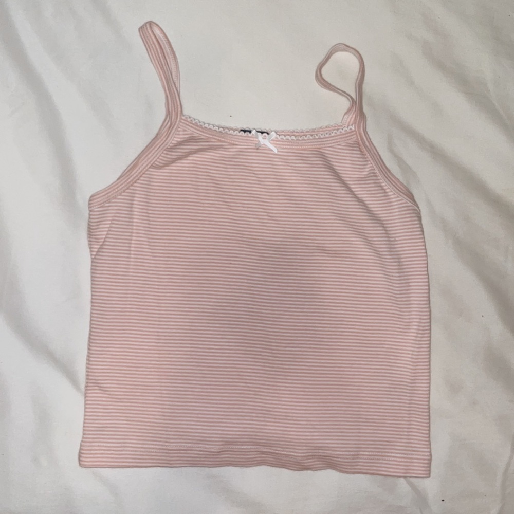 Brandy Melville Pink and White Stripped Tank